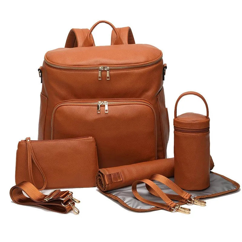 designer leather diaper backpack Chic Convertible Bag - to Tote - Best Baby Bag - Vegan Its waterproof design ensures durability and protection against spills FAWN DESIGN Diaper Bag, Square