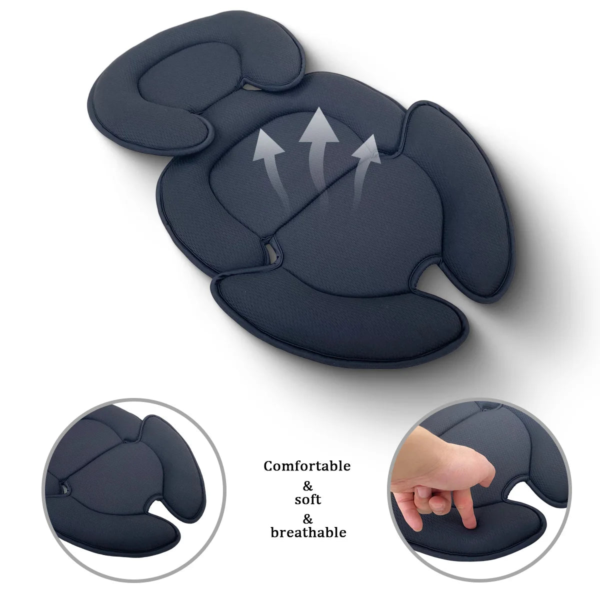 Baby Bubble newborn body pillow and stroller head support insert with soft, cushioned design for infant comfort and safety.