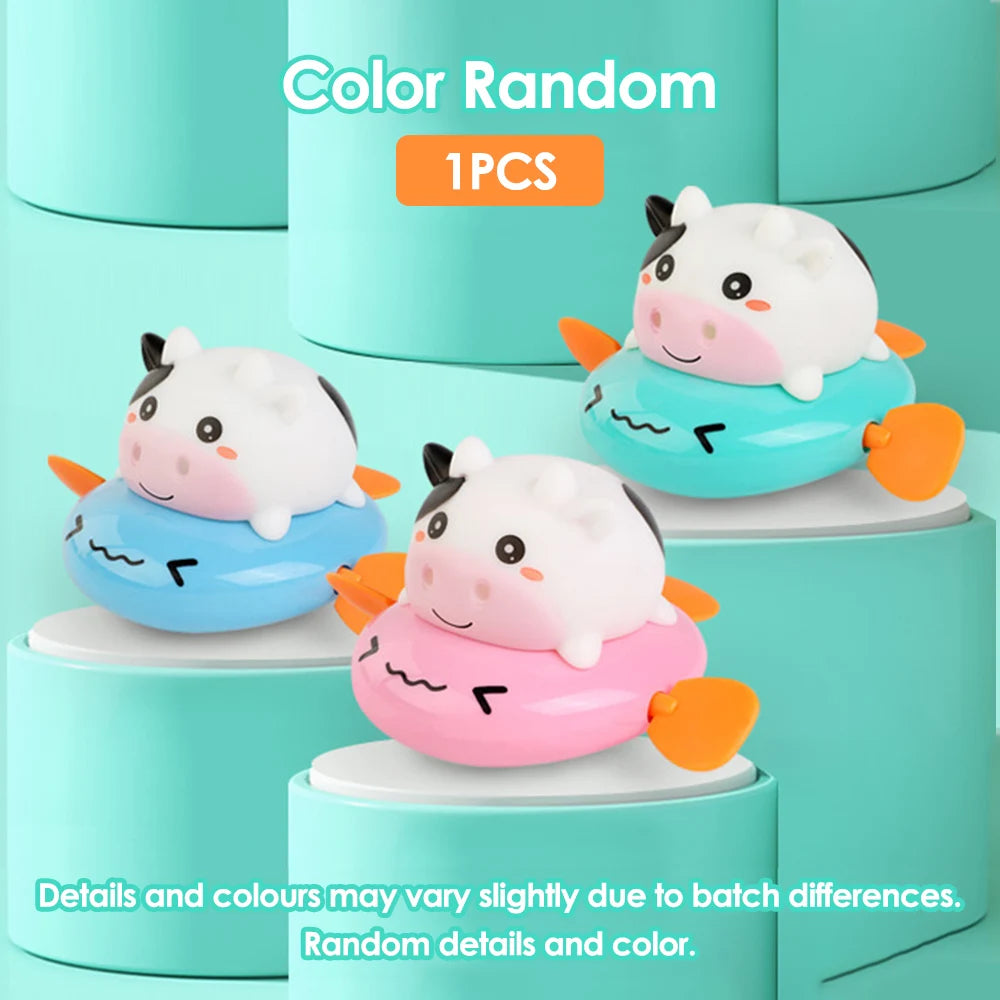 Baby Bubble bath toy set with cute ducks, piglets, and cows featuring water spraying for interactive baby bath play.