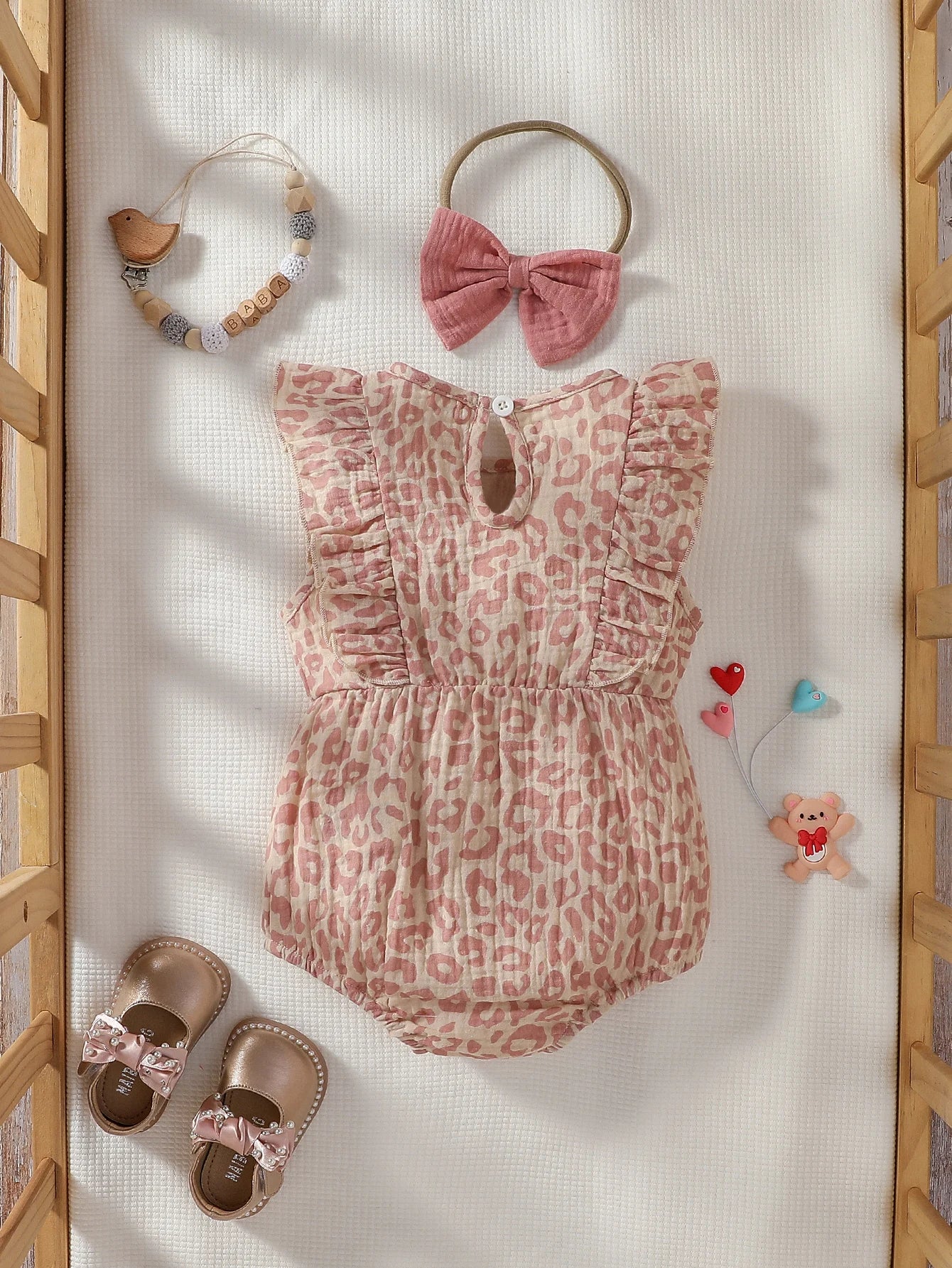 Baby Girl Summer Pink Jumpsuit – Bow & Headband Set