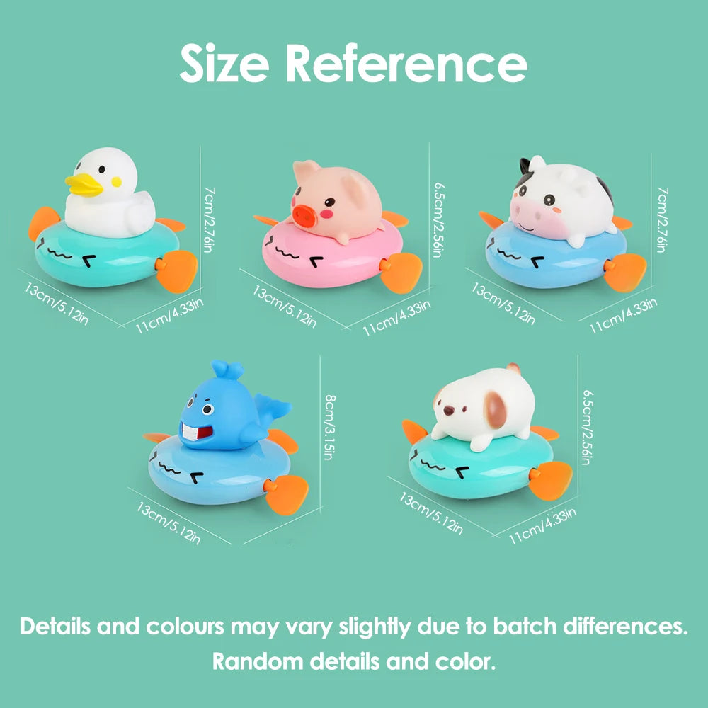 Baby Bubble baby bath toy set featuring cute ducks, piglets, and cows with water spraying for interactive play.