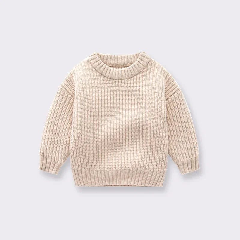 Baby Bubble baby knit pullover sweater in warm thick material for 0-6 months, featuring cozy knit design and soft fabric.