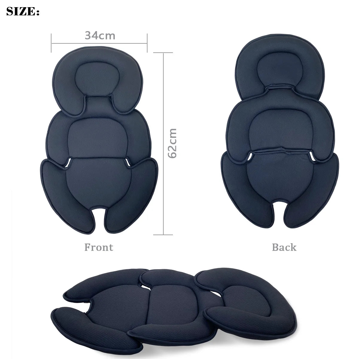 Baby Bubble newborn body pillow and stroller head support insert with soft, cushioned fabric for infant comfort and safety.