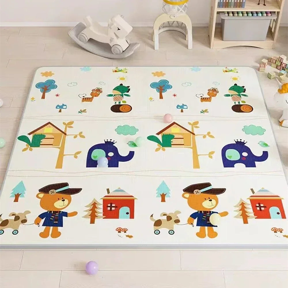 Baby Bubble non-toxic EPE crawling play mat with colorful, soft safety rug designed for infants' play and tummy time.