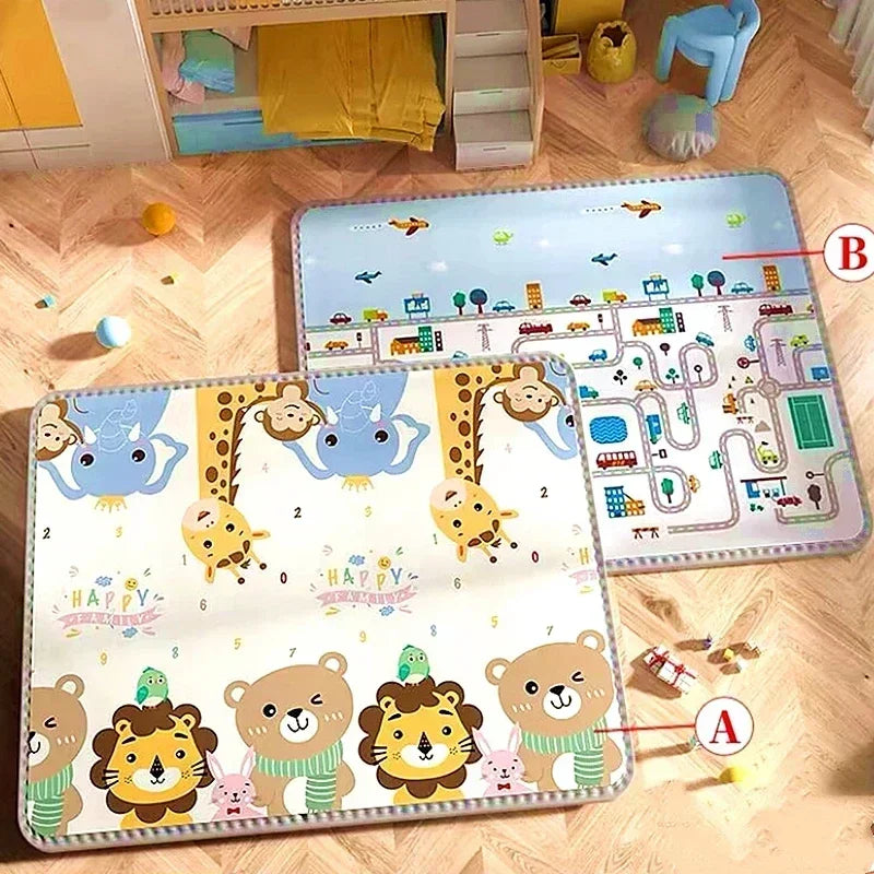 Baby Bubble baby activity play mat with thick cushioning, colorful patterns, and soft safety rug for tummy time and play.