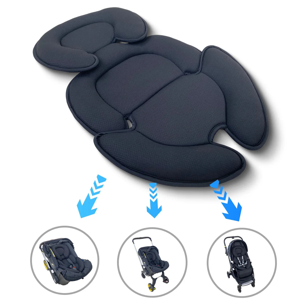 Baby Bubble newborn body pillow and stroller head support insert, soft and cushioned for infant comfort and head stability.
