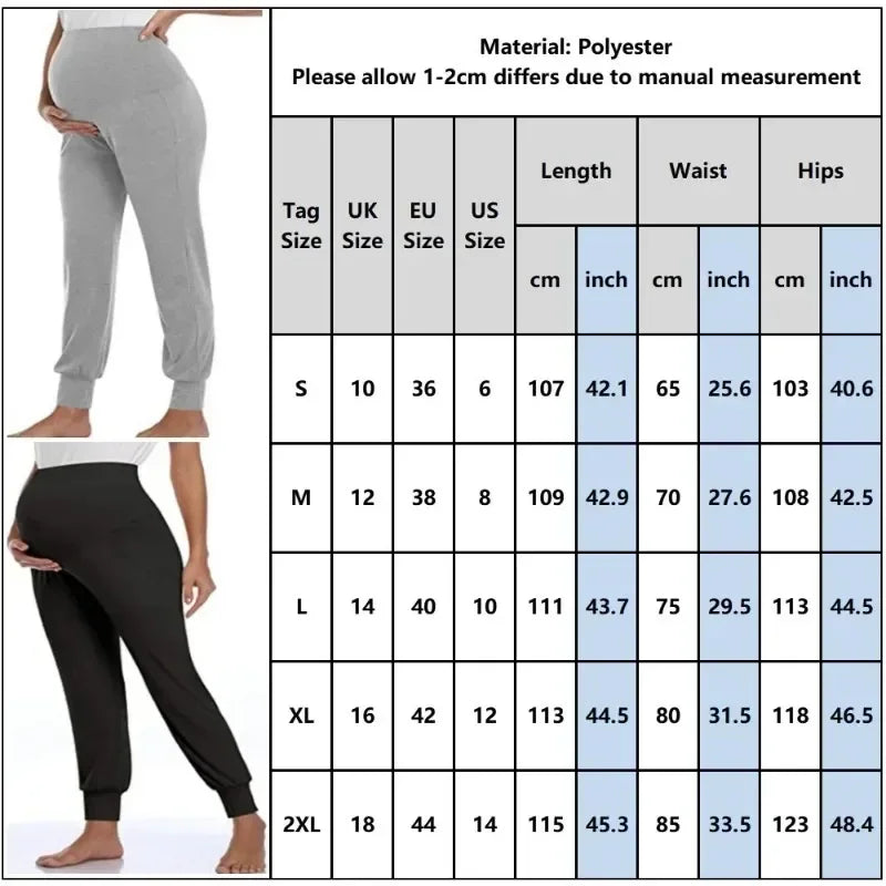 Baby Bubble maternity jogger pants with soft high waist, comfortable fit, and casual style for expecting mothers.