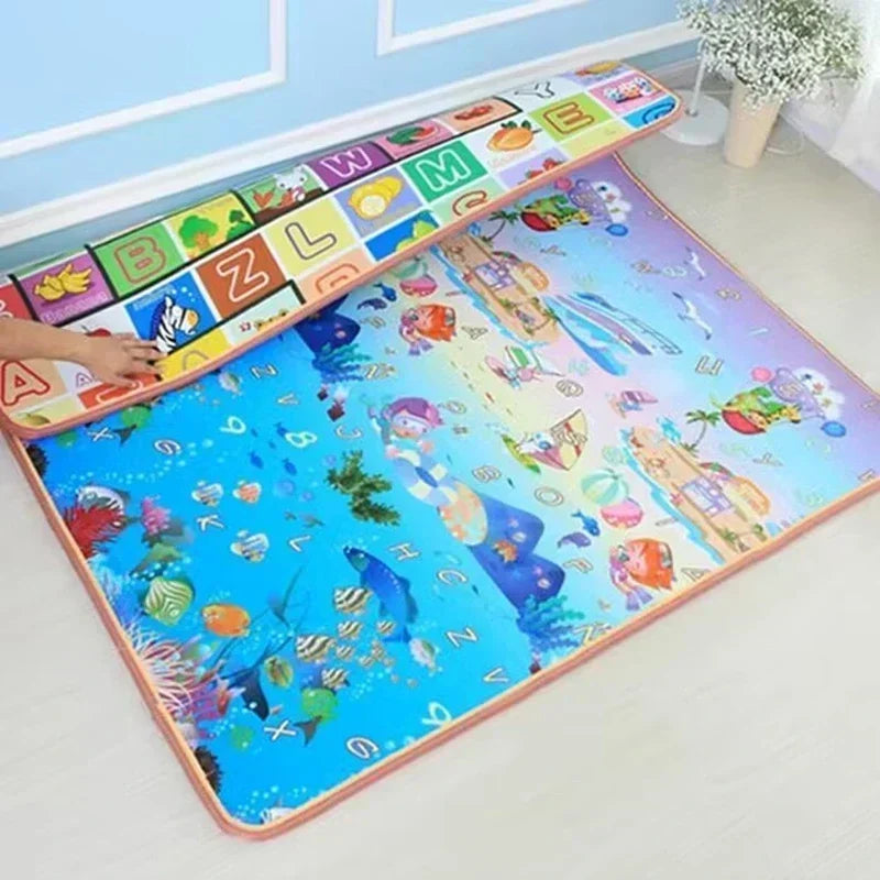 Baby Bubble baby crawling play mat made of non-toxic EPE foam, colorful safety rug designed for infants to play and explore.