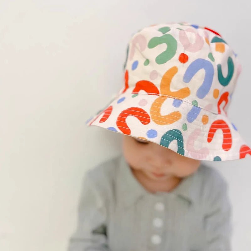 Double Sided Baby Bucket Hat Cute Letter Embroidered Children Boys Girls Fisherman Panama Cap Summer Outdoor Kids Sun Hat Gorras - Baby Bubble Store