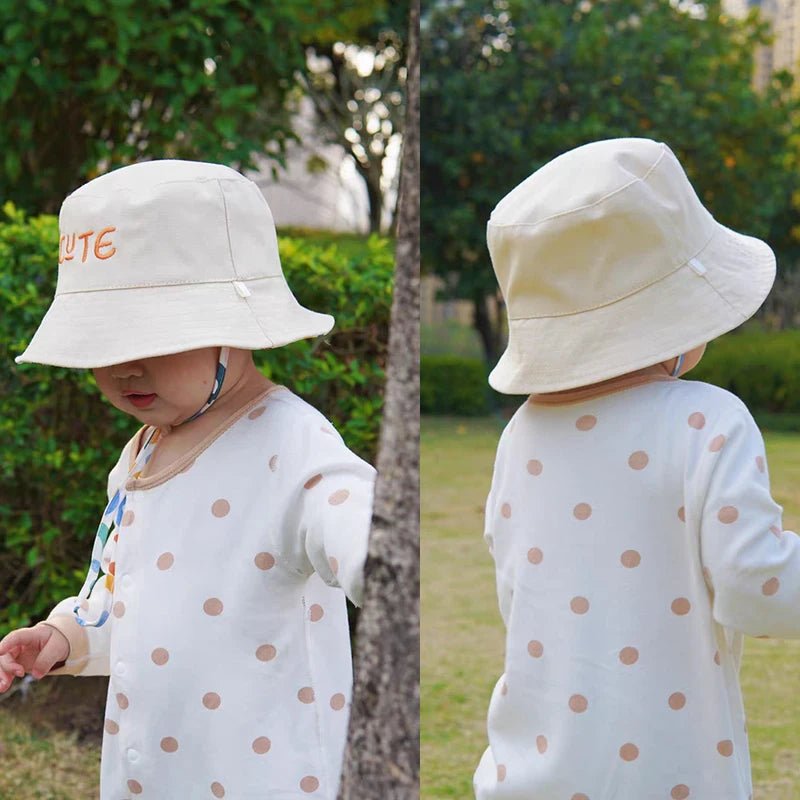 Double Sided Baby Bucket Hat Cute Letter Embroidered Children Boys Girls Fisherman Panama Cap Summer Outdoor Kids Sun Hat Gorras - Baby Bubble Store