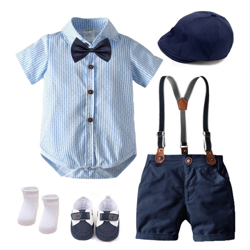 Summer 1st Birthday Party Dresses for Boy 3 - 18M Infant Formal Clothes Baby Gentleman Boutique Gift Set Toddler 7PCS Outfit Suit - Baby Bubble Store