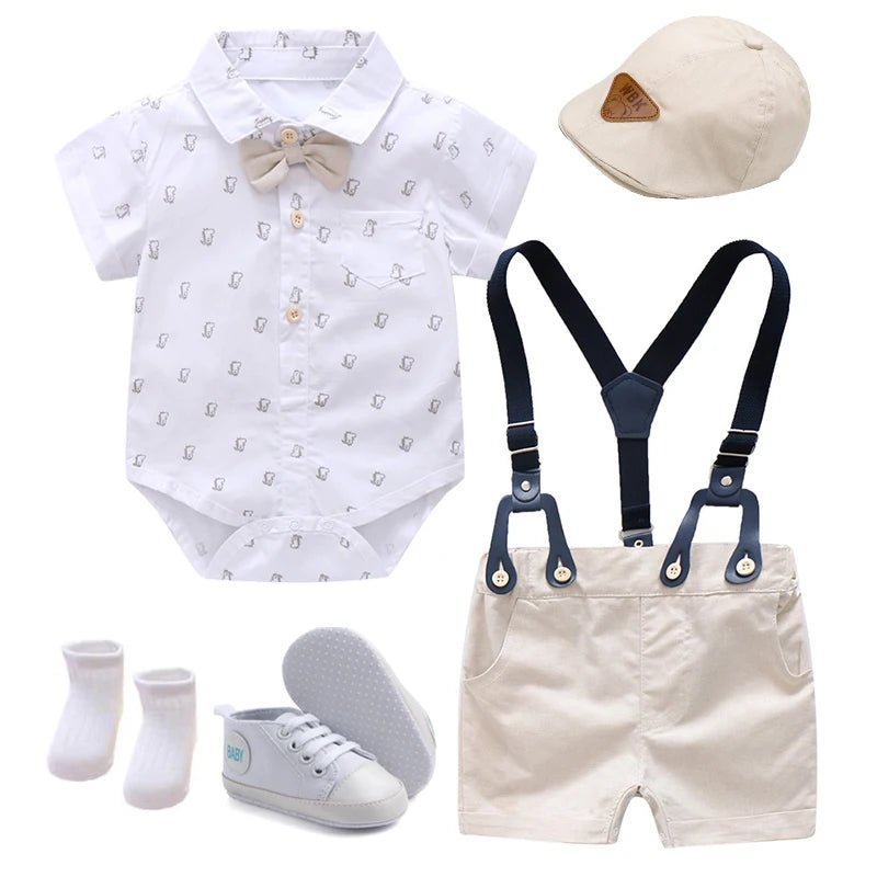 Summer 1st Birthday Party Dresses for Boy 3 - 18M Infant Formal Clothes Baby Gentleman Boutique Gift Set Toddler 7PCS Outfit Suit - Baby Bubble Store