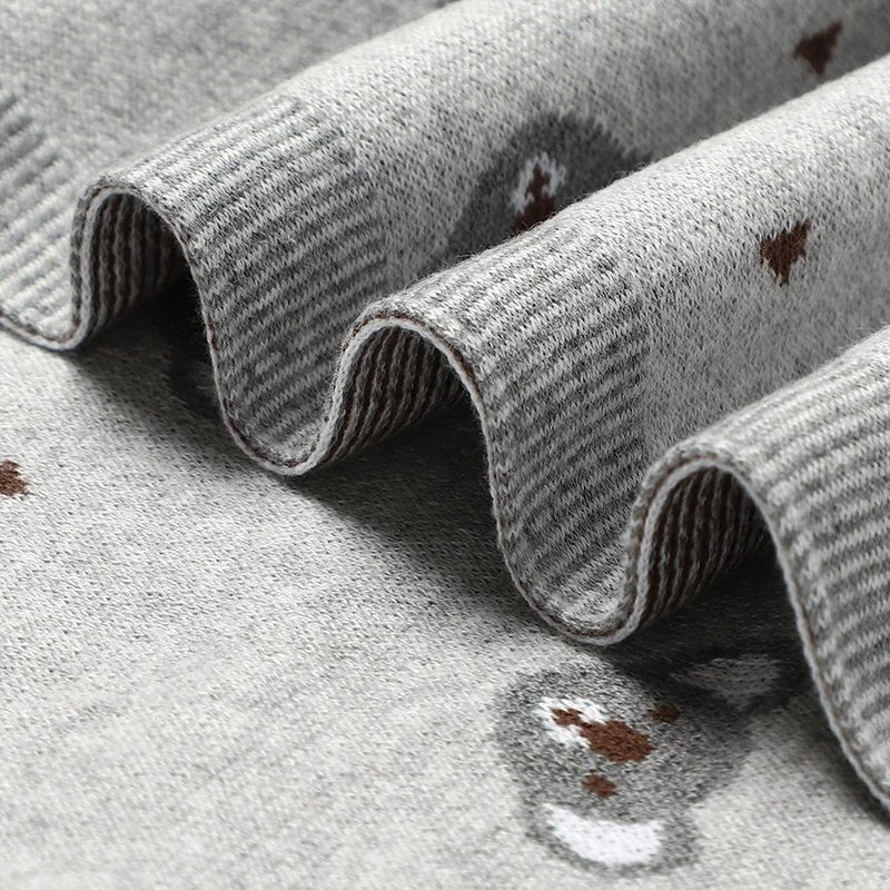Cartoon Koala Baby Blanket – Soft Cotton Knit Swaddle - Baby Bubble