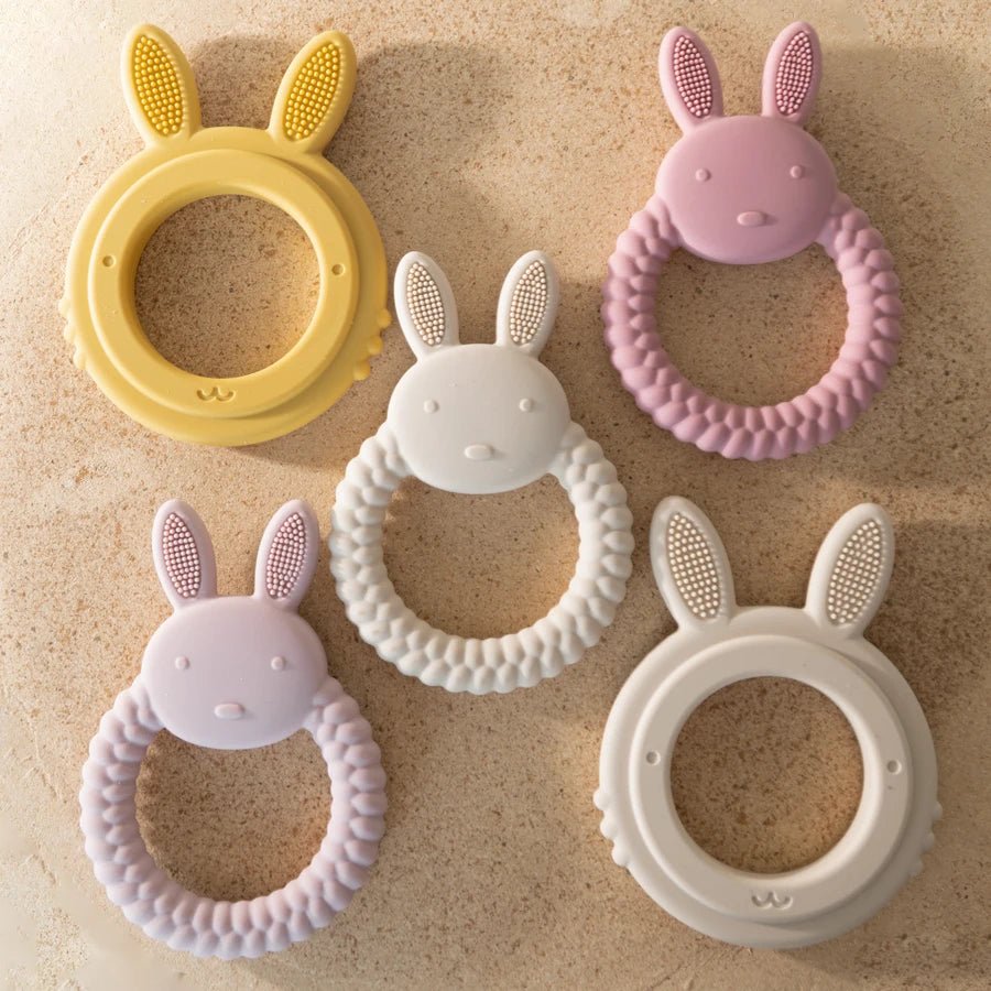 1Pcs Baby Teether Silicone Toy BPA Free Cartoon Rabbit Nursing Teething Gifts Baby Health Molar Chewing Newborn Accessories Toy - Baby Bubble