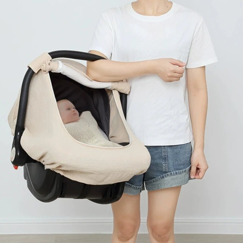 2 - in - 1Baby Car Seat Cover Canopy Summer Breathable Newborn Carrying Basket Sun Shade Baby Stroller Mosquito Net Accessories - Baby Bubble