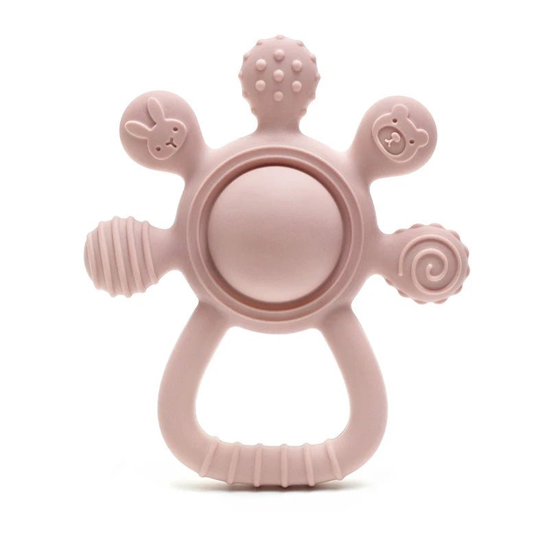 2025 new Teething Silicone Palm Rattle Teether bunny - Safe Baby Chew Toys for Soothing Sore Gums - Baby Bubble