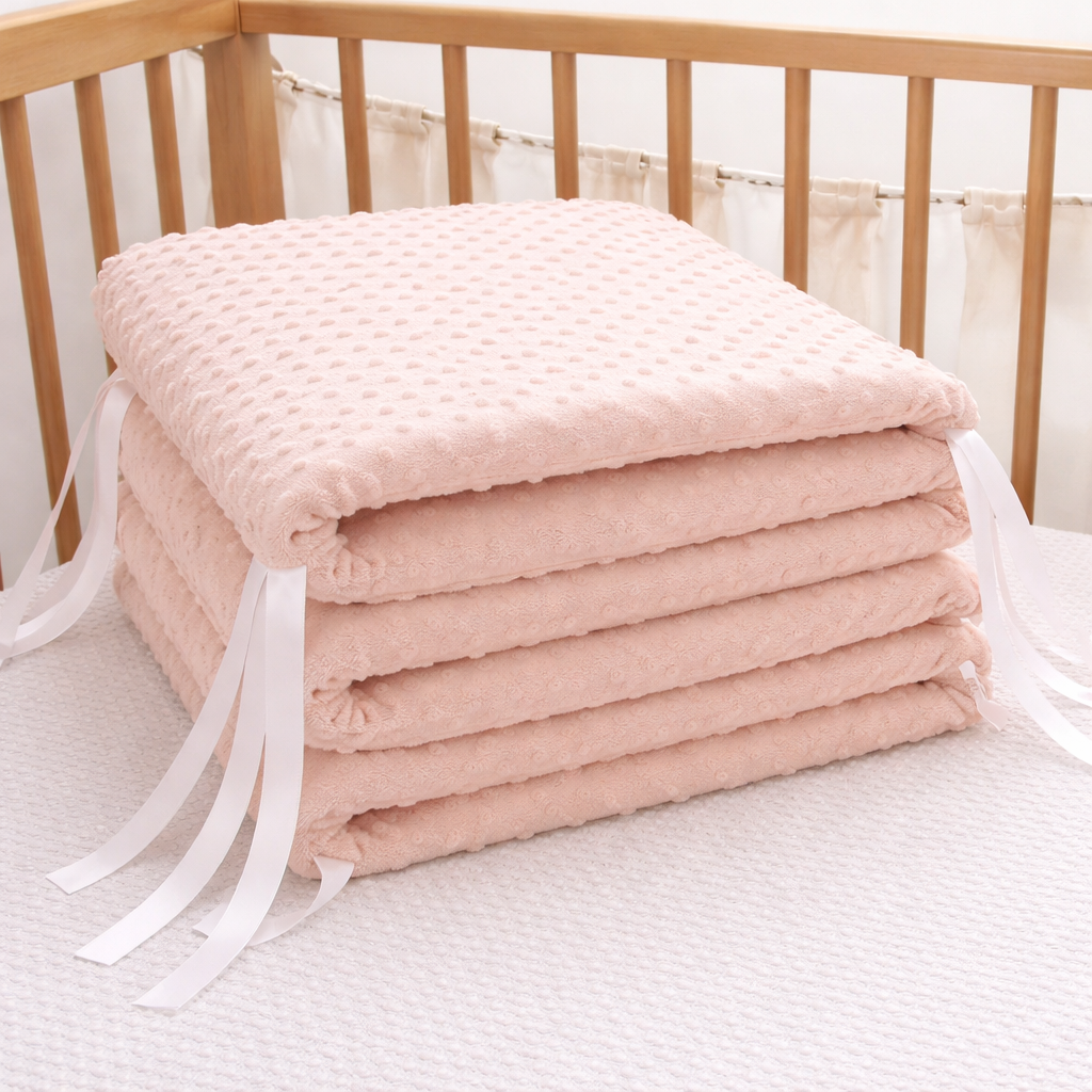Baby Bubble CozyGuard premium baby crib cushion with soft, padded fabric and secure fit in a nursery setting.