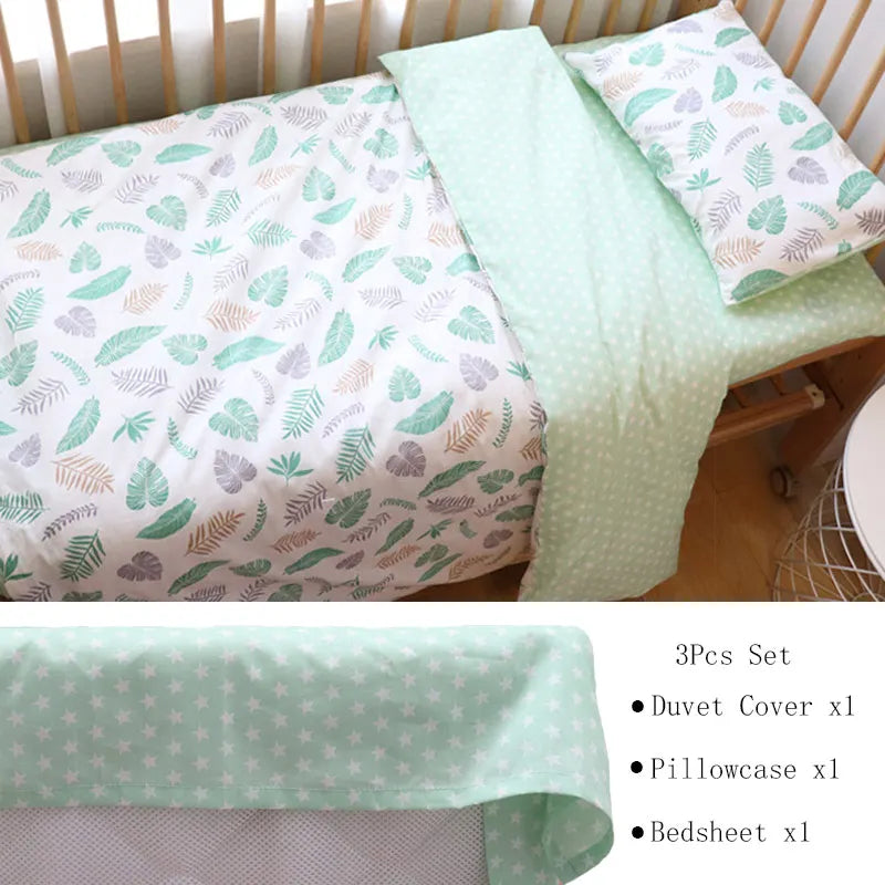 Soft cotton baby crib bedding set from Baby Bubble, includes nursery bundle with cozy sheets and comforter for infant cribs.