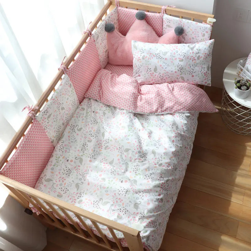 Soft cotton baby crib bedding set by Baby Bubble, including nursery bundle with cozy sheets and blanket for infant crib.