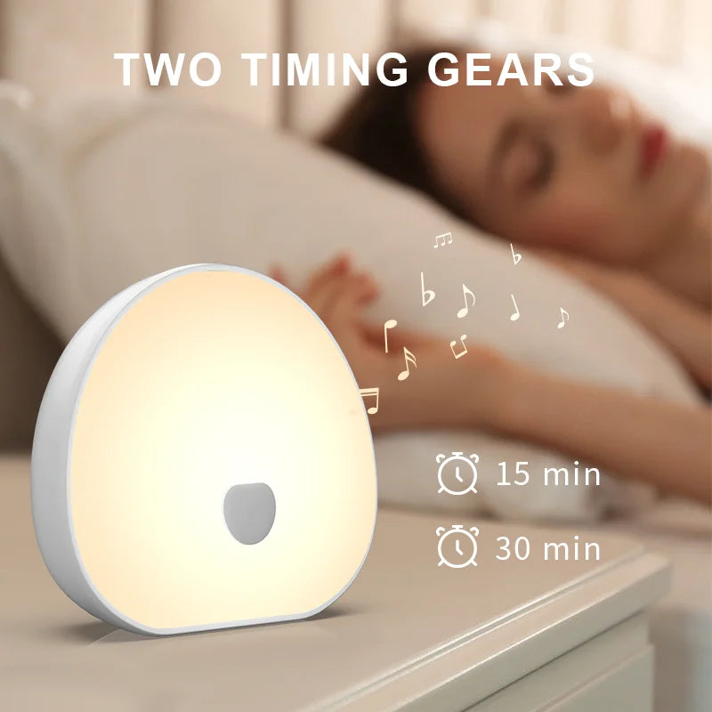 Baby Bubble white noise machine with soothing LED night light, designed for calming infants and creating a peaceful sleep environment.