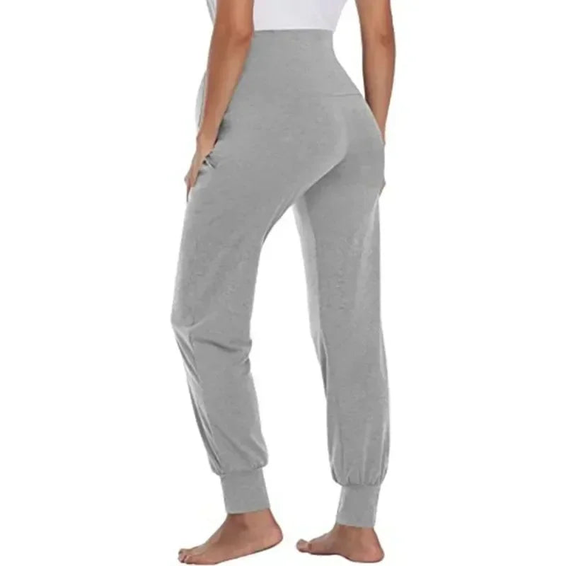 Baby Bubble maternity jogger pants with soft high waist and comfortable fit, shown in a relaxed style for expecting mothers.