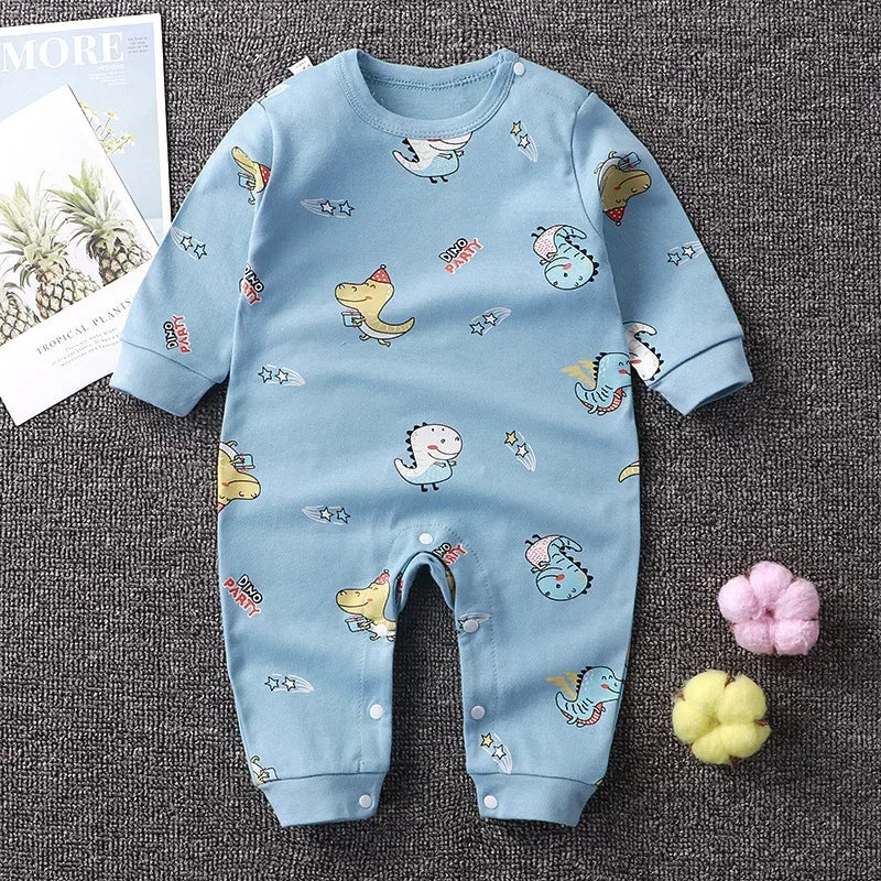 Baby Bubble baby cotton one-piece jumpsuit in solid color, comfortable and soft for infants, shown in a front view.