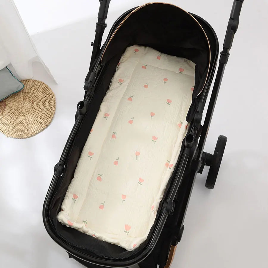 Baby Bubble soft cartoon stroller strap cover with shoulder pad, designed for comfortable, colorful baby stroller straps.