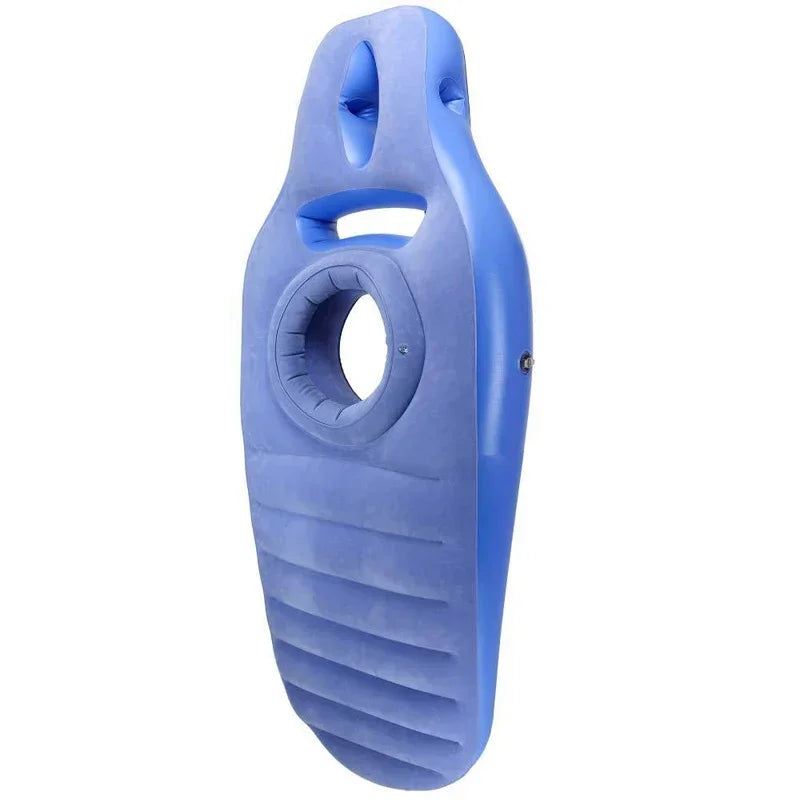Baby Bubble inflatable pregnancy body pillow designed for restful side sleeping, shown partially inflated in the image.