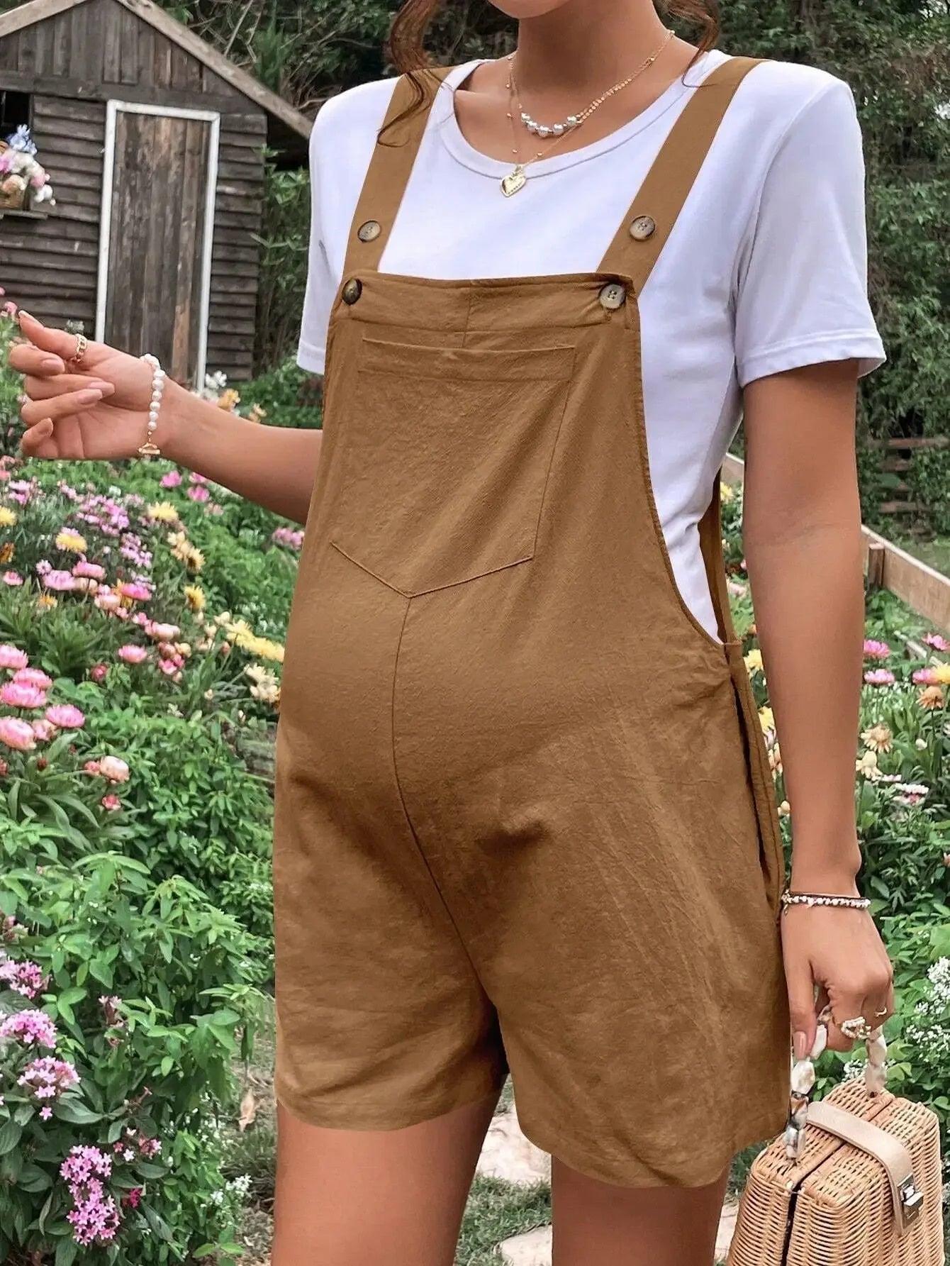 Baby Bubble maternity jumpsuit romper for pregnancy, featuring a comfortable, stylish design perfect for expecting mothers.