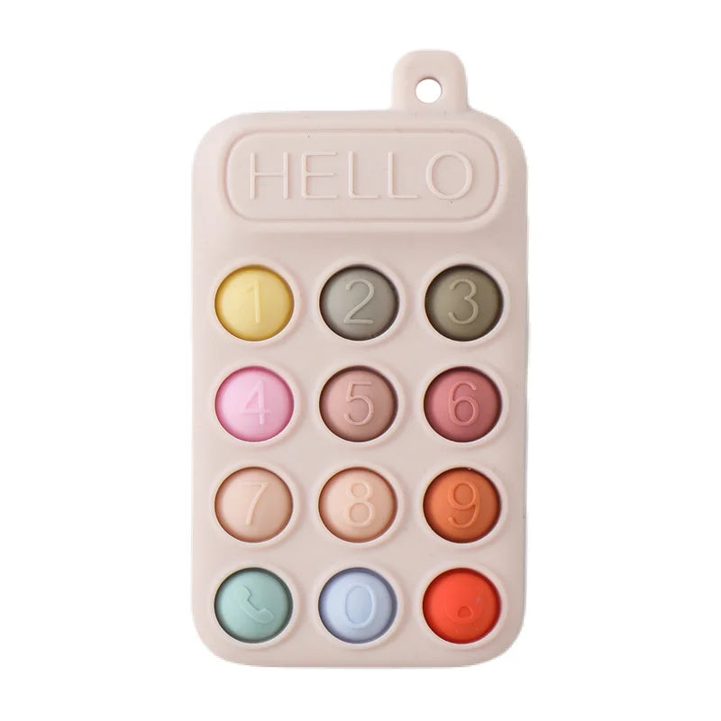 Baby Bubble BPA-free silicone baby teether glove with textured surface for gum relief, designed to soothe teething discomfort.