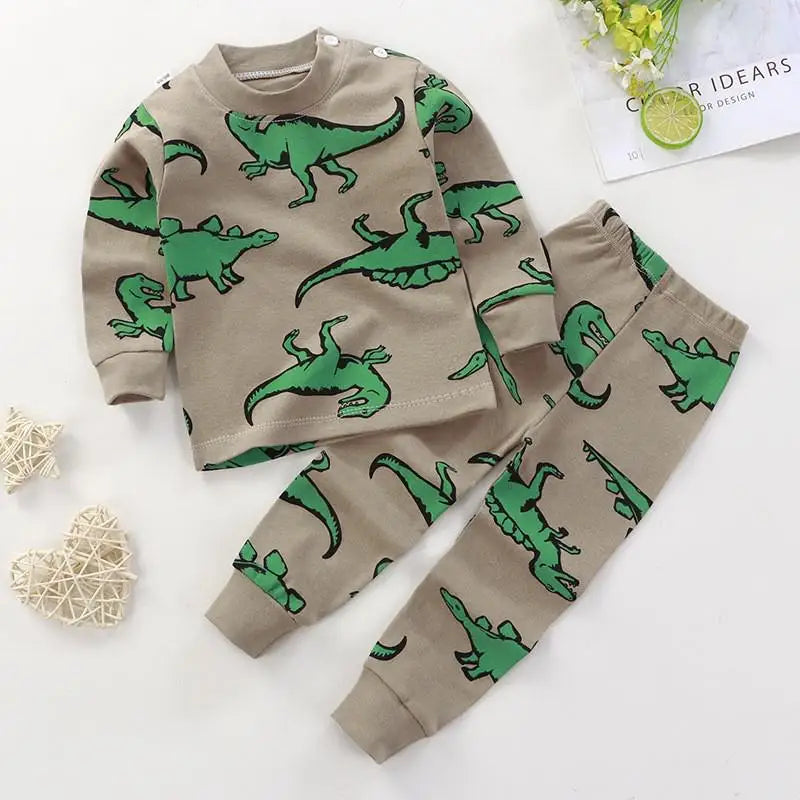 Baby Bubble toddler autumn outfits with cartoon tops and pants, long sleeve pajamas for boys and girls, cute home wear suits.