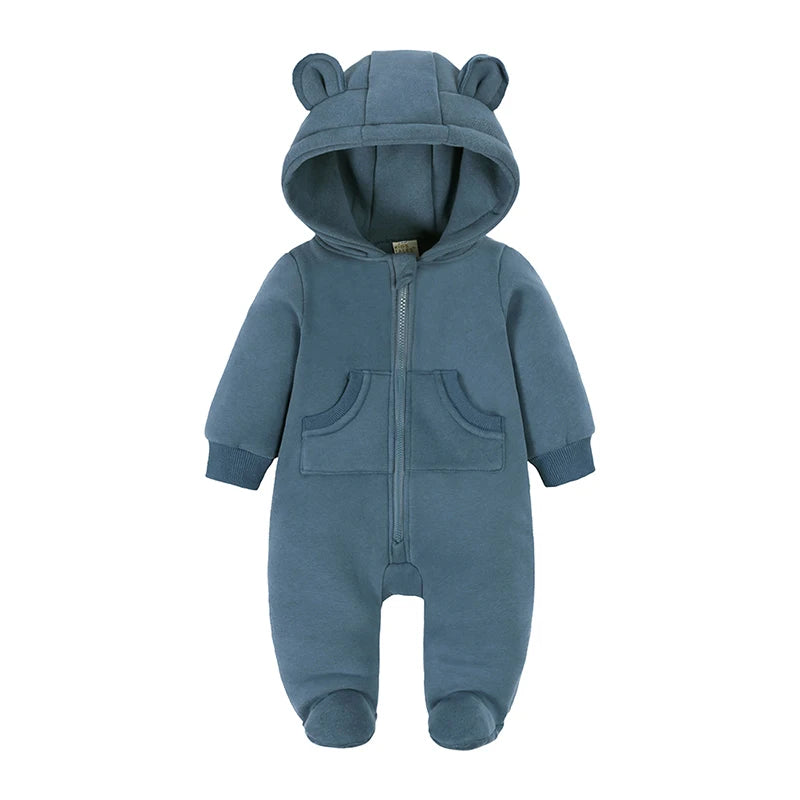 Baby Bubble bear onesie, adorable winter pajamas for infants, featuring a cute bear design and soft, cozy fabric.