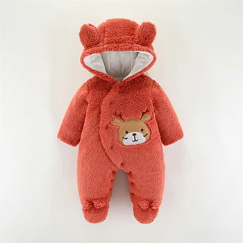 Baby Bubble baby Christmas elk romper, cozy holiday jumpsuit with festive elk design, perfect for winter holiday photos and celebrations.