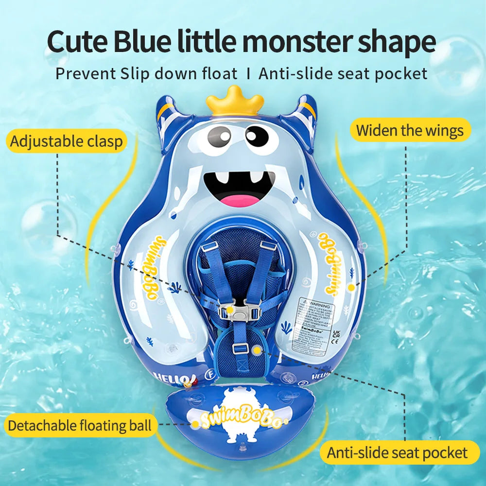 Baby Bubble inflatable baby float ring with colorful design, perfect for pool play and water safety for infants.