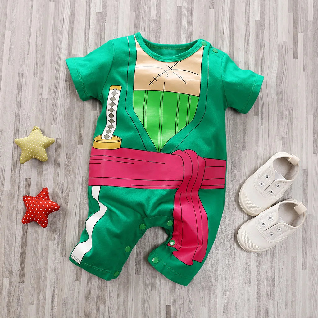 Anime Dragon Ball Z Baby Onesie by Baby Bubble featuring colorful Goku character print on a comfortable romper.