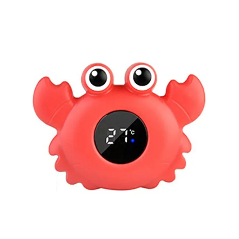 Baby Bubble floating digital bath thermometer displaying water temperature with a colorful display and safe design for infants.