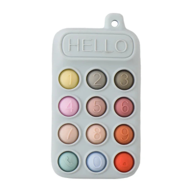 Baby Bubble BPA-free silicone teether glove with textured surface for soothing baby's gums during teething.