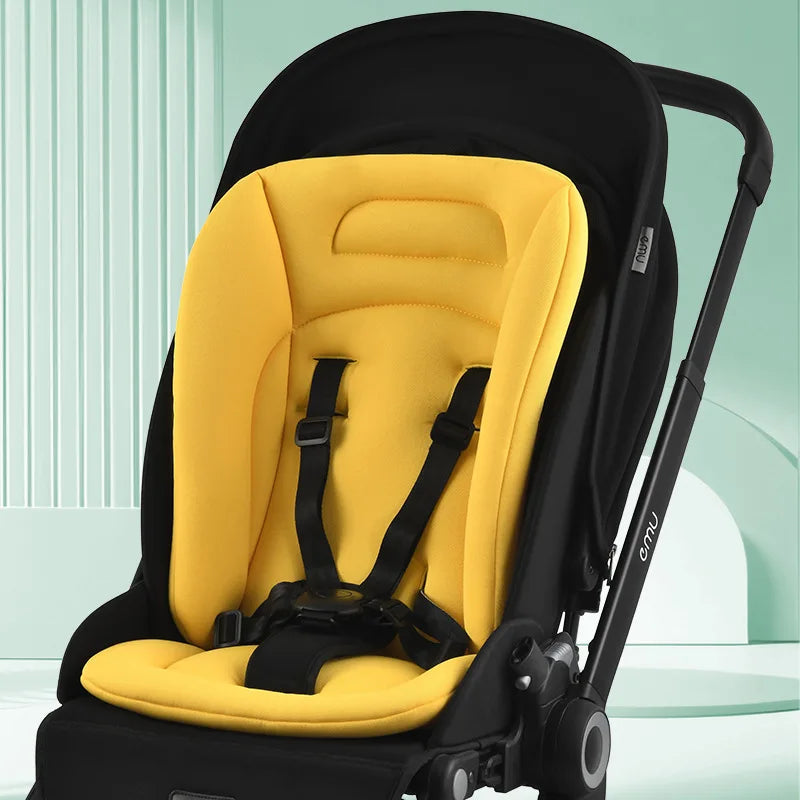 Baby Bubble universal soft cotton stroller seat mat with cushioned padding, designed for comfort and safety during walks.