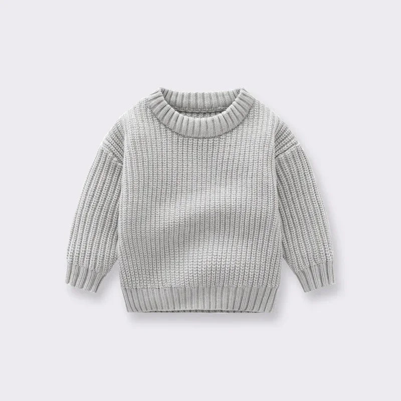 Baby Bubble baby knit pullover sweater in warm, thick knit for ages 0-6 months, featuring a cozy, soft design.