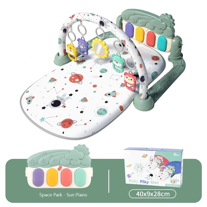 Baby Bubble Baby Gym Mat with pedal piano and fitness frame, designed for musical play and active development for infants.