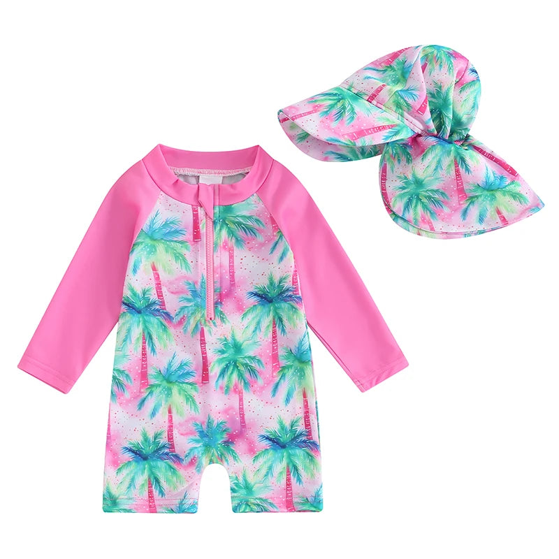 Baby boys rash guard set by Baby Bubble featuring turtle and dinosaur print, short-sleeve swimwear for infants.