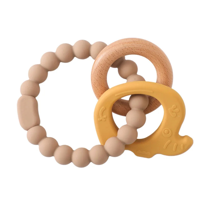Baby Bubble BPA-Free silicone baby teether glove with textured gum relief surface, designed for soothing sore gums.