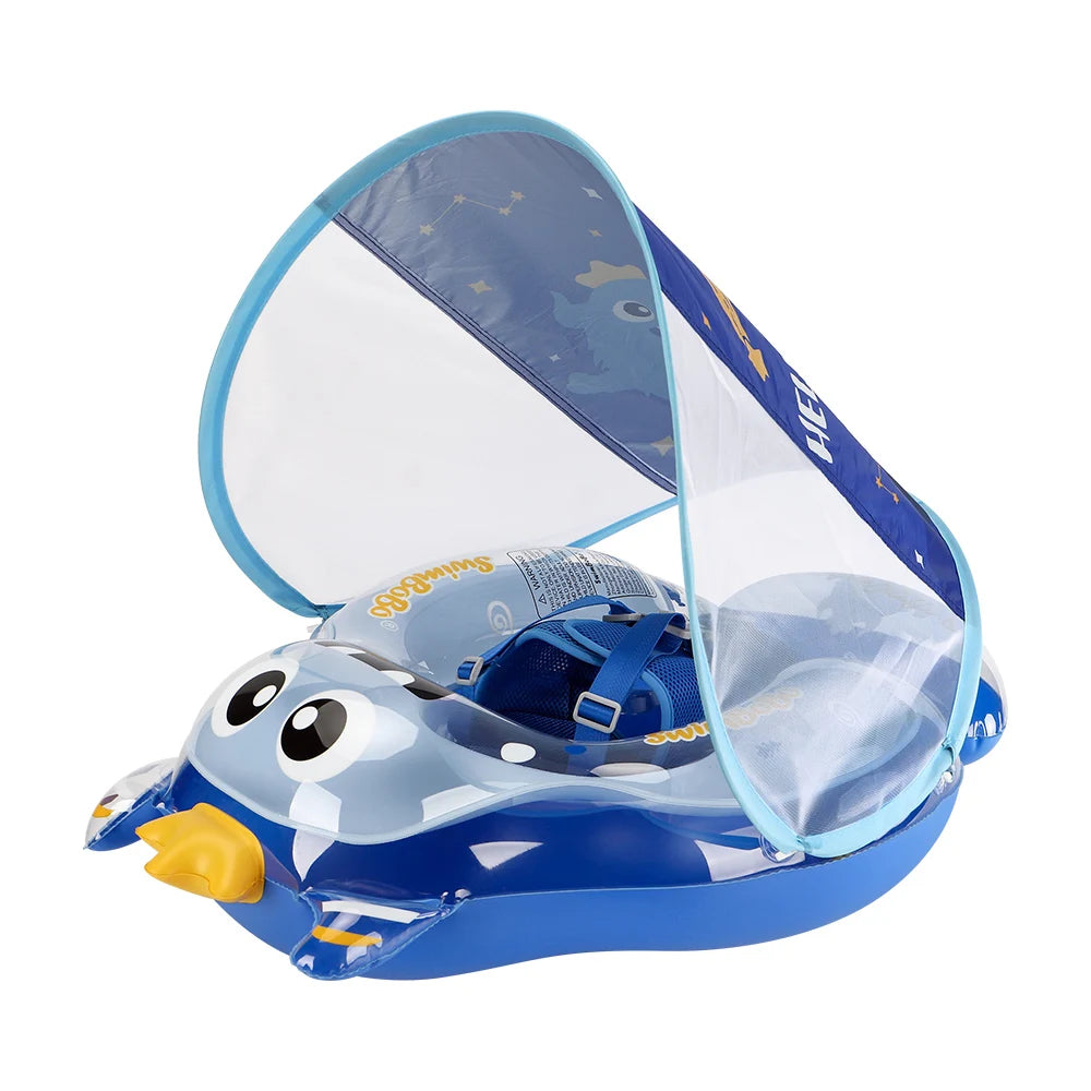 Baby Bubble inflatable baby float ring in bright colors, designed for safe water play and support in pools.