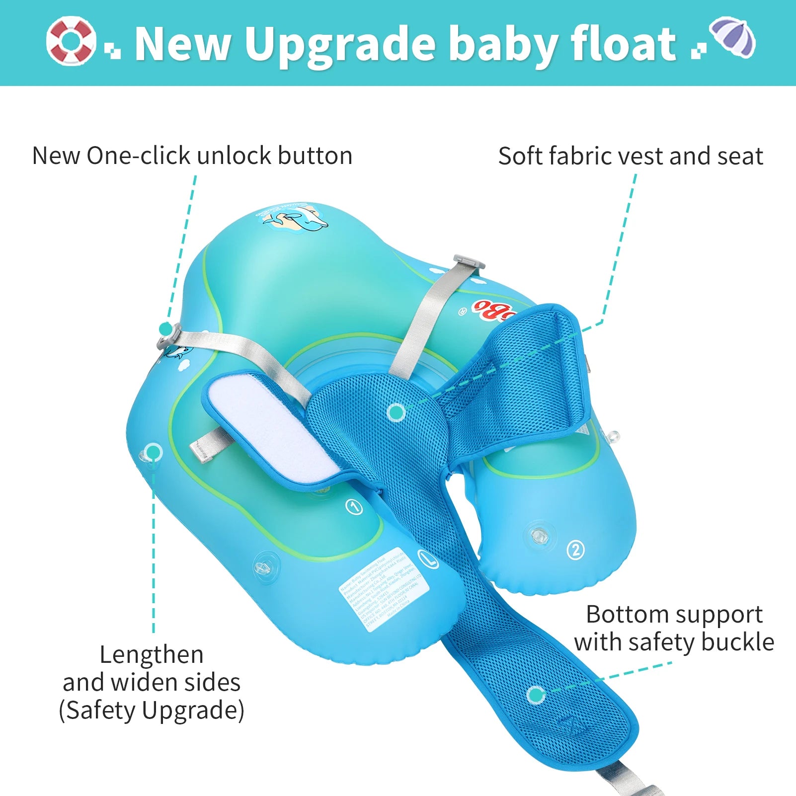 Baby Bubble UV sun protection baby float ring with canopy, designed for safety and shade during water play.