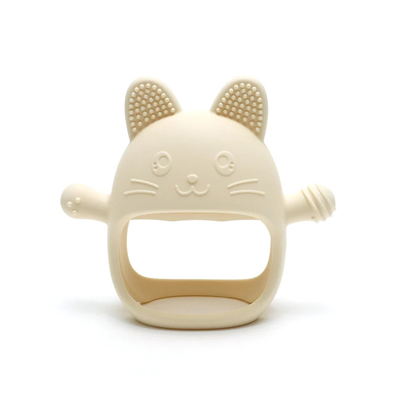 Baby Bubble silicone glove teether with textured surface, designed for soothing relief and easy chewing for infants.