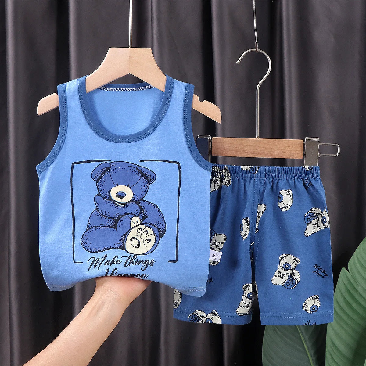 Children's summer set from Baby Bubble featuring a tank top and shorts, perfect for warm weather and outdoor play.