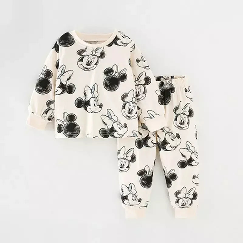 Baby Bubble cartoon pajama set for 0-4 years, cozy autumn home wear with colorful cartoon designs, soft and comfortable for kids.