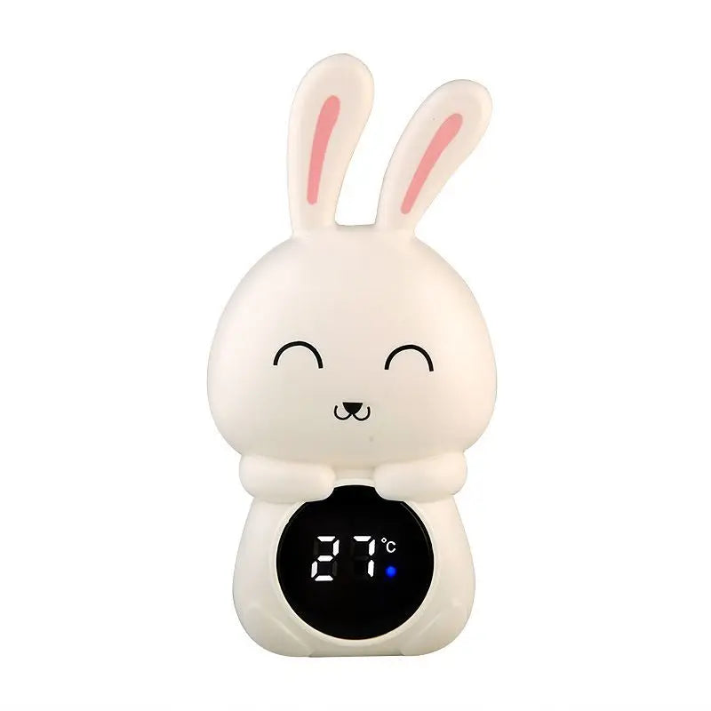 Baby Bubble floating digital bath thermometer showing water temperature for safe baby bath water.