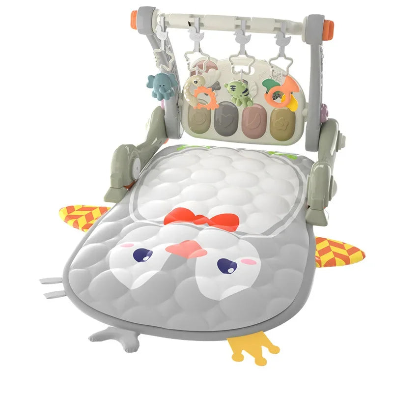 Baby Bubble 3-in-1 Baby Walker with fitness rack and piano, designed for early learning and toddler mobility.