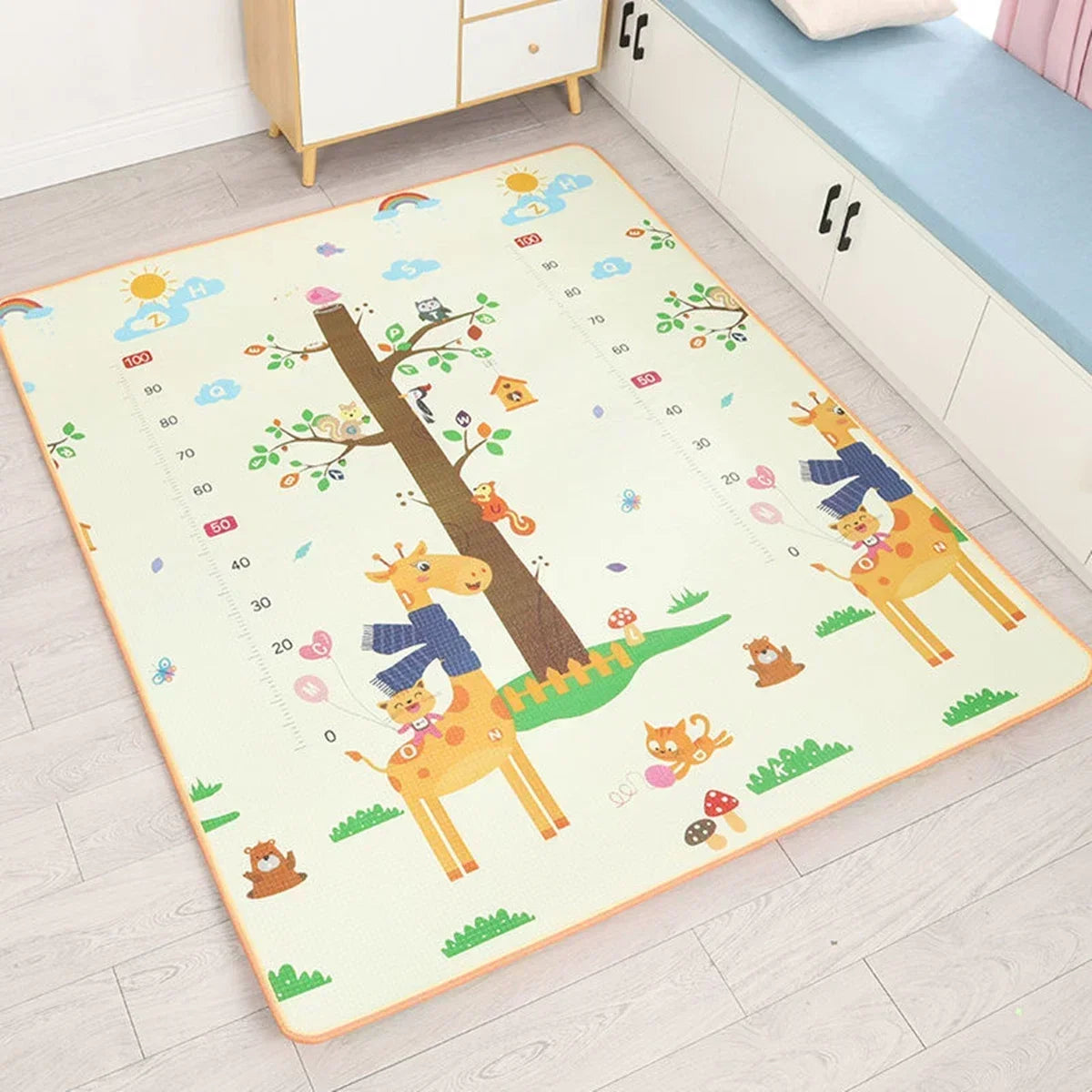 Baby Bubble baby crawling play mat made of non-toxic EPE foam, soft safety rug with colorful, cushioned surface for infants.